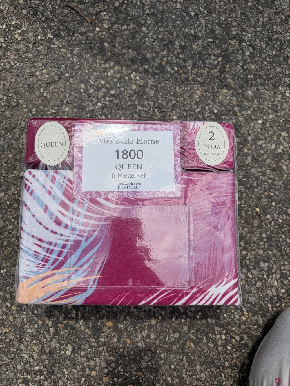 Mrs Bella Home 1800 Queen 6-Piece Sheet Set - Berry Pink Print